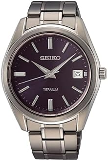 Seiko Herren-Uhr Quarz Titan mit Edelstahlband SUR377P1