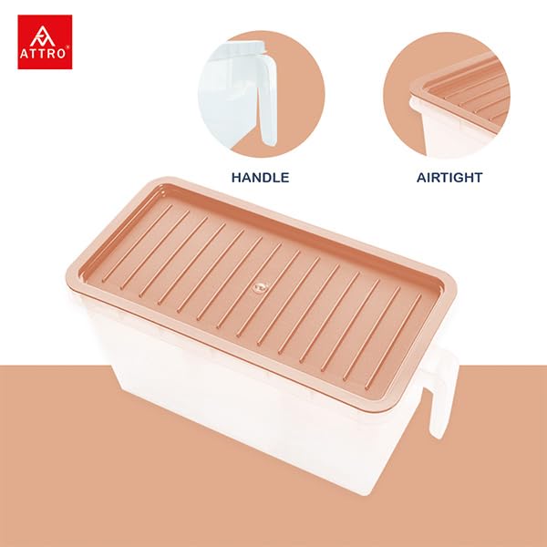 Image of Attro Air Tight Food and Storage Container 3 Detachable Small Storage Boxes with 1 lid Used to Store 3 diffrent Food Items in a 1 Box BPA Free, Food Grade,Freezer Safe, 5000ml-Pink