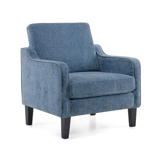 VINGLI Navy Blue Mid Century Accent Chair