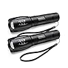 Maxesla Torcia LED Potente Professionale, 2 Pezzi Impermeabile 2000 Lumen Super Luminoso Mini Torcia Tattica, Portatile Torcia Militare Fuoco Regolabile, Torcia Potente 5 modalità di illuminazione
