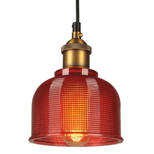 SEMANHUA E27 Screw Ceiling Lighting Fixtures, Color Glass Retro American