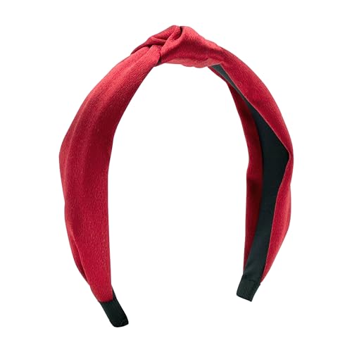Wee Ones Girls Satin Knot Wrapped Headband, For All Hair Types and Ages, Red
