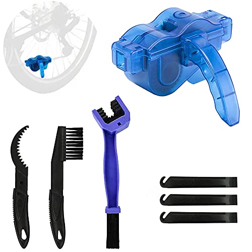 Nettoyeur de chaîne de vélo, brosse de chaîne de nettoyage, outil de nettoyage pour vélo, accessoire de nettoyage pour chaîne de vélo, convient pour VTT, vélos de route, motos Cover