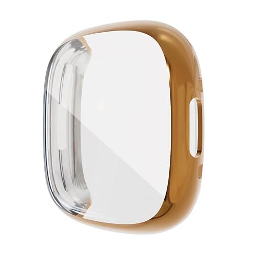 [TRIPLE RIVER] For Fitbit Versa4/sense2 �P�[�X �J�o�[ TPU ���b�L �t���ی� �ϏՌ� �ی�J�o�[ For �t�B�b�g�r�b�g ���@�[�T 4/ Sense2 �ی�P�[�X(���[�Y�S�[���h)