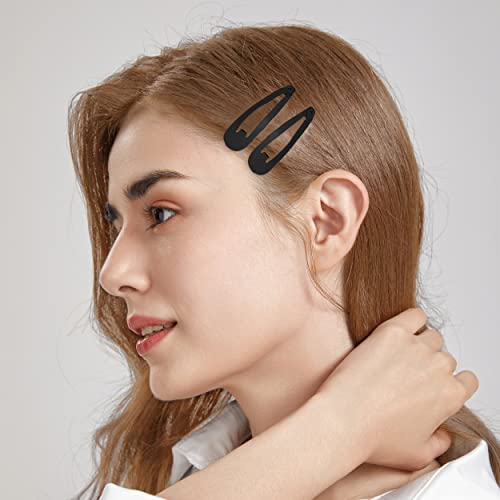 Dofash 2In/5Cm Small Snap Hair Clips Matte Hair Barrettes Hair Grips Hair Accessories For Women - 12 Count/Black Rock #TOP7