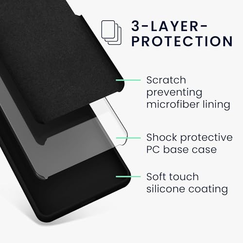 Image of FIRST MART Matte Silicone Back Cover for Google Pixel 9 - Black