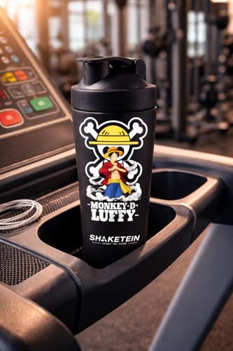 Image of Stainless Steel Gym Shaker Bottle 750ml | Leak Proof Protein Mixer Shaker | BPA Free | Metal Sports Water Bottle for Gym, Workout & Fitness (Anime-27-BLACK)
