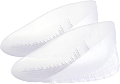 1Pair Invisible Heel Wedge Inserts Shaped Height Increasing Insoles for High Heel Shoes Soft Sebs Heel Pads for Men Women Non Slip Comfort Transparent Color