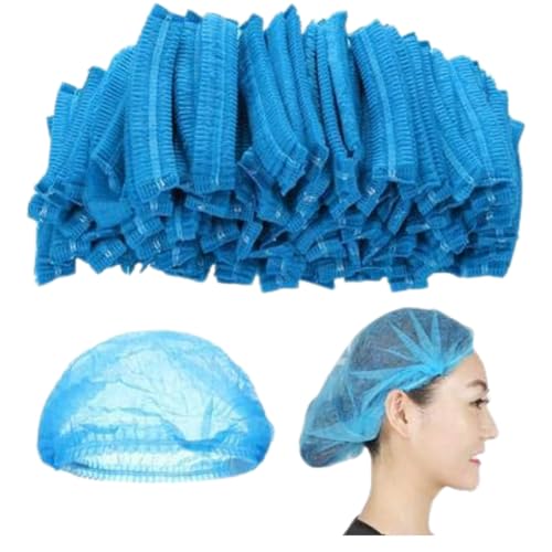 HOT BARGAINS 300 X Disposable Hair Nets Blue Hair Net Non-Woven Surgical Caps Hair Net For Cooking Hair Nets For Catering Size 21