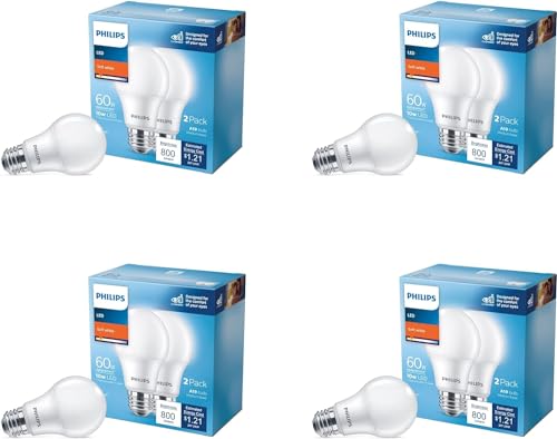 Philips LED Basic Frosted Non-Dimmable A19 Light Bulb - EyeComfort Technology - 800 Lumen - Soft White (2700K) - 10W=60W - E26 Base - Old Version - Indoor - 16-Pack - Amazon.com