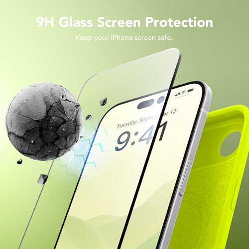 Image of Magnetic for iPhone Air Case, Compatible with MagSafe, [Full Camera Protection][Screen Protector] Silicone Shockproof Protective Phone Case for iPhone 17 Air 6.5 inch, Fluorescent Green