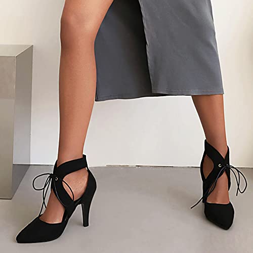 Womens Pointed Toe Stiletto Pumps Ankle Strap High Heels3