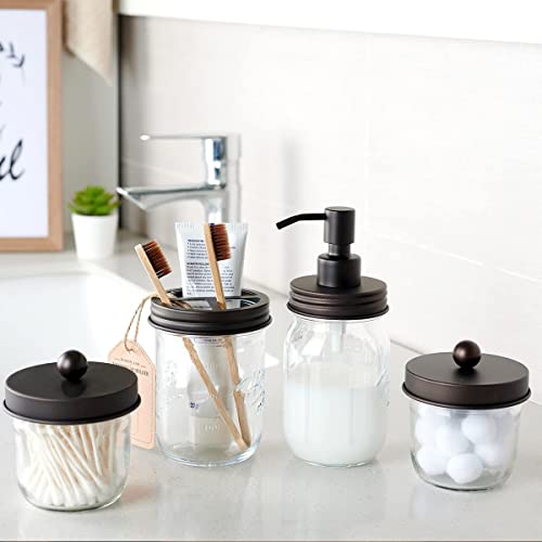 image for Amolliar 4 Pack Mason Jar Liquid Soap Dispenser, Rustproof Stainless S