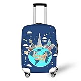 Coloranimal Housse de protection pour bagage de voiture - Taille 18-32, Bleu autour du monde, M (22'-25' cover), Ensemble de bagages