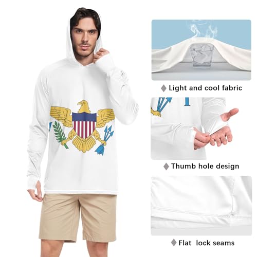 Men's UPF 50+ Sun Protection Hoodie Shirts Rash Guard Performance Fishing Tshirt4