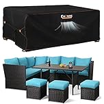 Enzeno Garden Furniture Cover,250X180X90cm Garden Table Cover Waterproof,420D Heavy Duty Oxford Polyester Outdoor Patio Table Covers Rectangular Windproof,Anti-UV for Chair and Table Patio Set Covers