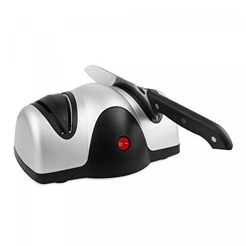 Domaier - Aiguiseur Electrique de Couteau, Affûteur à Deux Niveaux, Noir/Argent, Matériau: Plastique ABS Domaier - Aiguiseur Electrique de Couteau, Affûteur à Deux Niveaux, Noir/Argent, Matériau: Plastique ABS