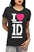 One Direction - I Heart 1D - Girls Youth T-Shirt (Black, M)