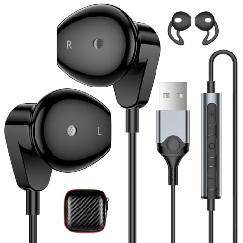 APETOO USB Earbuds with mic and volume control