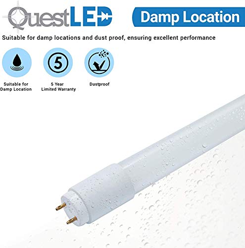 (30 Pack) 4000K - T8, T10, T12, 4FT LED Frosted Lens Type A & B Tube Works with existing Ballast or Bypass Ballast Either one-end Direct or Two-end Direct 18W, 2200 Lumens, 120-277v - Thumbnail 4
