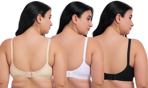 Image of Fabme Women's Seamless Plus Size Cross-Belt -White, Black Pack of 2, 3