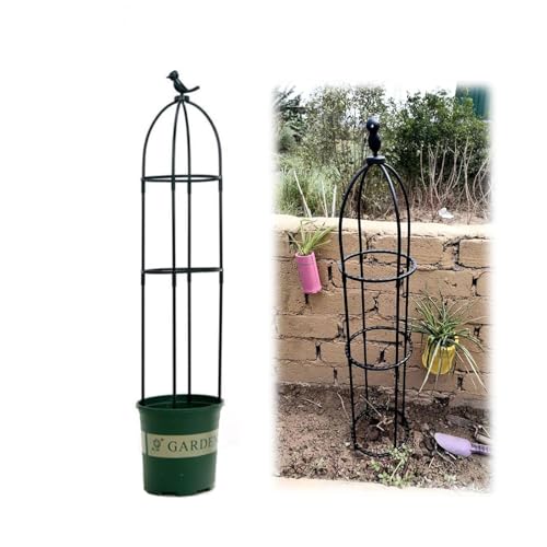 GLMGBP Torre Obelisco Traliccio da Giardino in Fibra di Vetro 95cm 120cm 145cm Supporto per Piante Alte per Viti Rampicanti e Fiori Supporti per Piante in Vaso Torre per Verdure (Colore: Nero, Dime