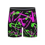 SMAZDFXX Calzoncillos bóxer Largos para Hombre con Estampado de Salpicaduras neón Que Brillan en la Oscuridad. Ropa Interior de Moda para Hombres, Adultos y Adolescentes.