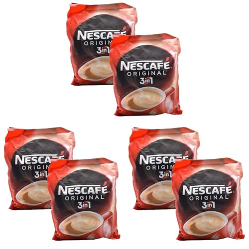 Image of Nescafe 3 in 1 Original Soluble Ground Coffee Beverage, 30 Sachets Bag - Medium Roast - Pack of 6 (Imported)
