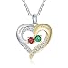 lorajewel Personaliser 2 Prenoms Collier Coeur pour Femme Argent Sterling 925 Pendentif d'amour pour Femme Colliers Cadeaux pour Femme Fête des mères