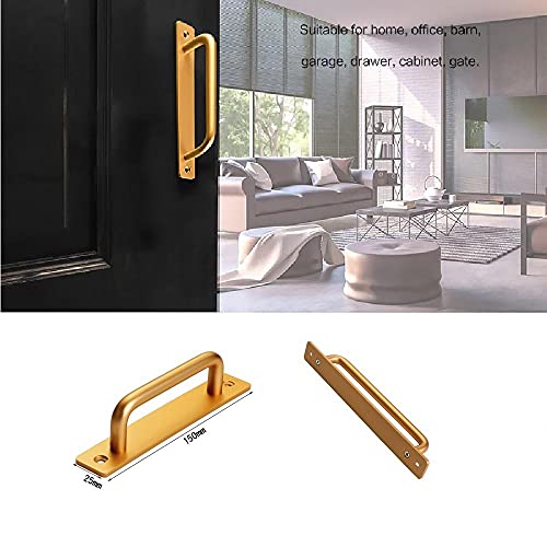 ExcInter Sliding Door Pull Handle,1 Pcs Gold 150mm Length Aluminium Alloy Safety Stylish Door Handle for Sliding Barn Door Window Cabinet Hardware Bathrooms - Image 3