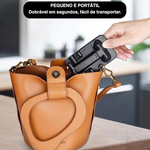 Suporte Telescópico Multifuncional de Mesa para Telefone Celular Tablet Premium (Rosa)