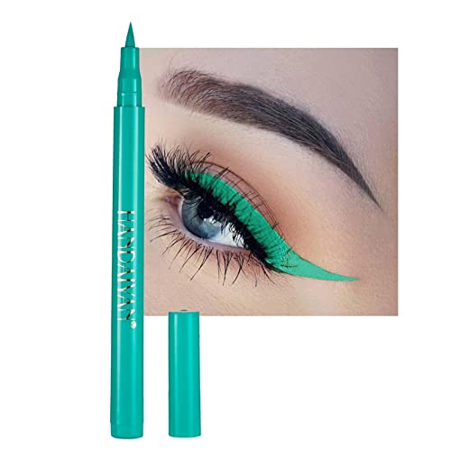 Dekrion Liquid Eyeliner, Green Eyeliner Liquid, Long-Lasting Colored Eyeliners, White Black Red Brown Green Purple Waterproof High-Pigmented Colorful Eyeliners For Eye Makeup,1Pc Green #TOP22