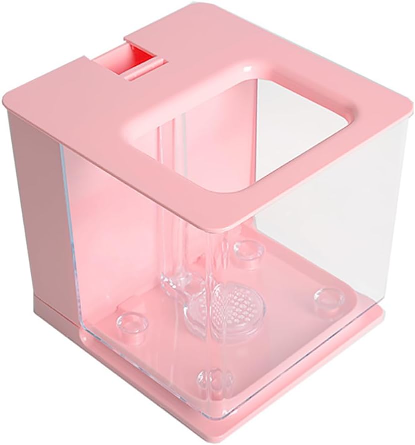 Acrylic Aquarium, Plexiglass Gravity Self-Cleaning Fish Tank, Small Desktop Acrylic Betta Fish Tank, Mini Tabletop Aquarium/Fish Bowl, No Water Change Required, for Office, Living Room,Blue