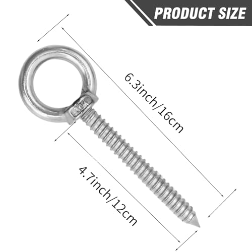 Crochets à œillets robustes M10 de 16 cm VIKKSAER pour suspendre hamac