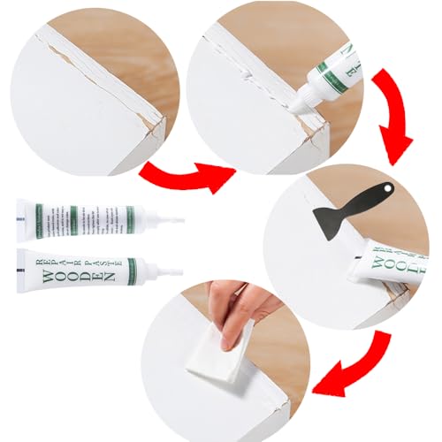 Laminat Reparaturset, Parkett Reparaturset, 2 Farben Holz Reparaturset, Holzreparaturmasse für Reparatur von Kratzer, Rissen, Verfärbungen für Holzschrank, Boden, Tür und Tischoberflächen