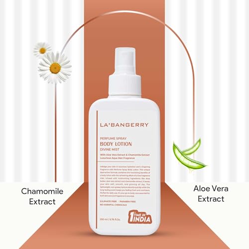 Image of LA'BANGERRY Divine Mist Perfume Spray Body Lotion with Aloe Vera And Chamomile Extract - 200 ml (Pack Of 2)