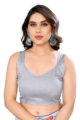 MOHIT CREATIONS Women's Party Wear Georgette Printed Border Ready To Wear Saree With Unstiched Blouse Piece
