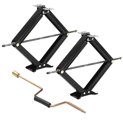 Image of RV Scissor Jack Stabilizer 7800lb Heavy Duty 30 inch RV Trailer Stabilizer Leveling Scissor Jack for RV Camper with Crank Handle - 2Pack