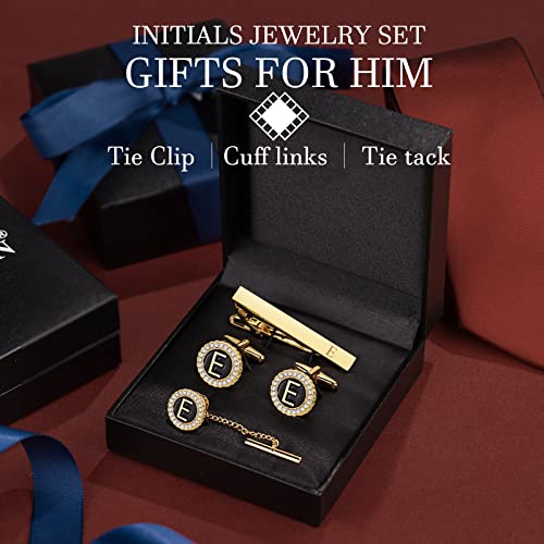 Hawson Tie Clips For Men, Cufflinks For Men, Tie Tack & Lapel Pins For Men, Suitable For Neckties And French Cuff Or Dress Shirt Suits, Jewelry Box Packed, Initials Designed. #TOP1