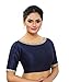 Madhu Fashion Women's Polyester Elbow Length Sleeves Blouse (40 Navy Blue)