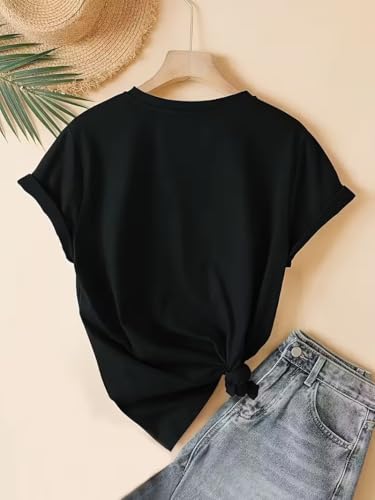 Image of Jawdrobe Cotton Blend Oversized Fit Half Sleeve Printed Round Neck T-Shirt for Women