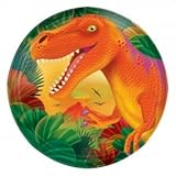 BirthdayExpress Prehistoric Dinosaurs Metallic Dessert Plates 8ct
