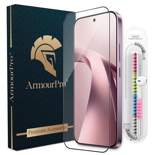 Image of ArmourPro Military-Grade Tempered Glass for Xiaomi 17T - 9H Anti Scratch, Edge-to-Edge Coverage, HD Clarity, Smooth Touch, Case Friendly, Easy Installation Kit with Cable Protector