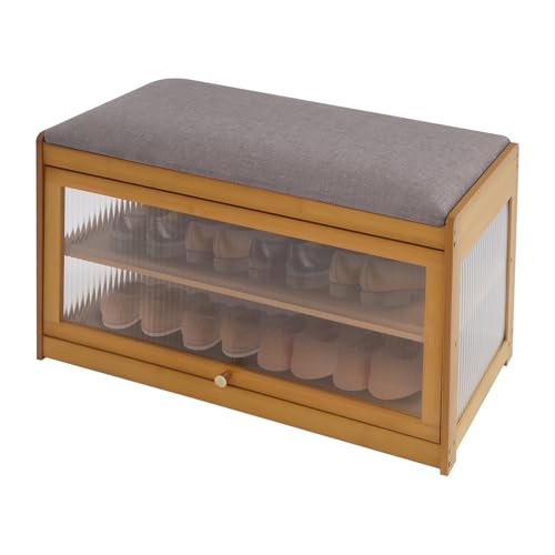 Banc à chaussures d'entrée moderne à 2 niveaux avec coussin - 2