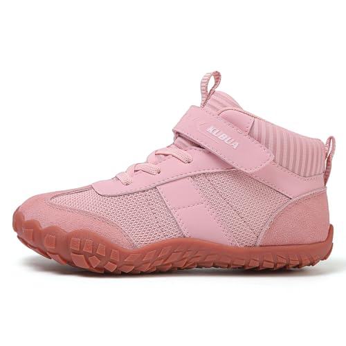 Image of KUBUA Kids High Top Barefoot Shoes Boys Girls Minimalist Zero Drop Sneakers | Wide Toe Box, Padded Collar for Ankle Support, Non-Slip, Hiking, Tennis, Walking, School, Wrestling, Gym, Little Kid, Big Kid