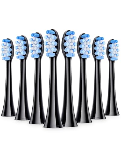 Image of Onlyone Replacement Toothbrush Heads, Electric Toothbrush Heads Refills, Black, 8 Pack