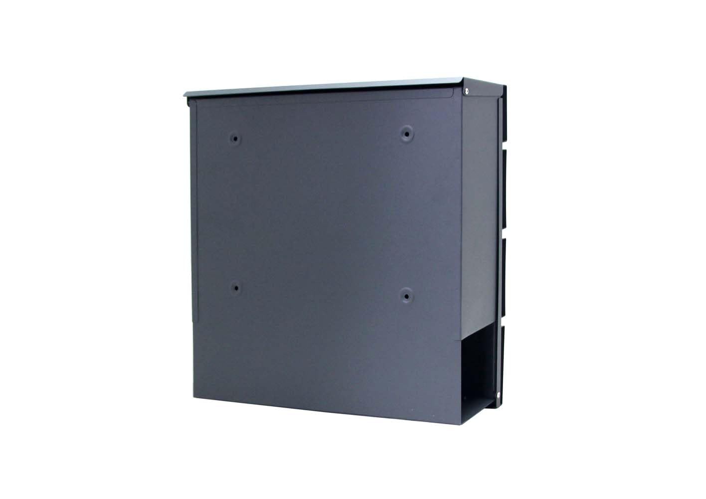 SCHARTEC Design Standbriefkasten SBS-SPB-1 freistehend anthrazit mit Zeitungsfach Briefkasten stehend Postkast