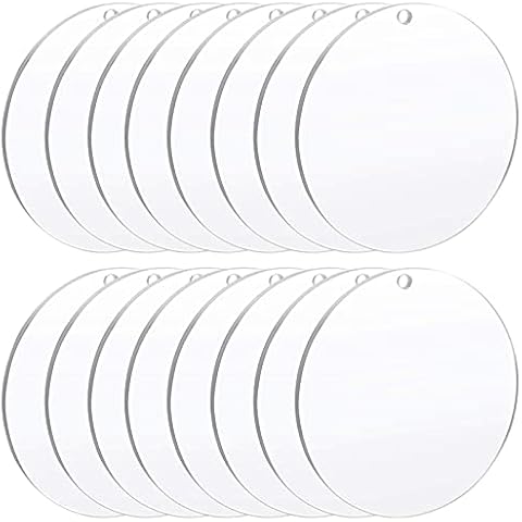 Gsrhzd 16 PCS Acrylic Blanks Plates, Circle Acrylic Sheets, Acrylic Blanks Plates for Picture Frames, Palettes, Display Stands, Cake Stands, Coasters, etc Cover