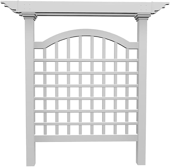 Vita Manchester White Vinyl Trellis 60 x 82 PVC Lattice Privacy Screen for Climbing Plants & Vines, BPA & Phthalate-Free, Durable Outdoor Garden Decor, Easy Installation, Weather-Resistant