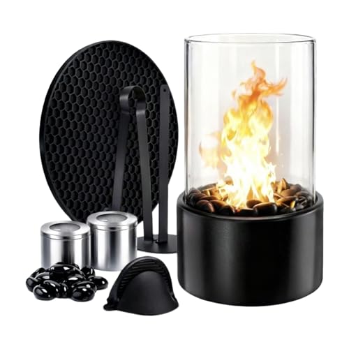 Setauoo Chimenea Mini de Mesa Interior,Chimenea de Alcohol,Pequeño Calefactor Para Espacios Reducidos | Para Uso En Interior: Escritorio, Sala De Estar, Oficina En Casa, Rincón, Patio, Balcón, Espacio